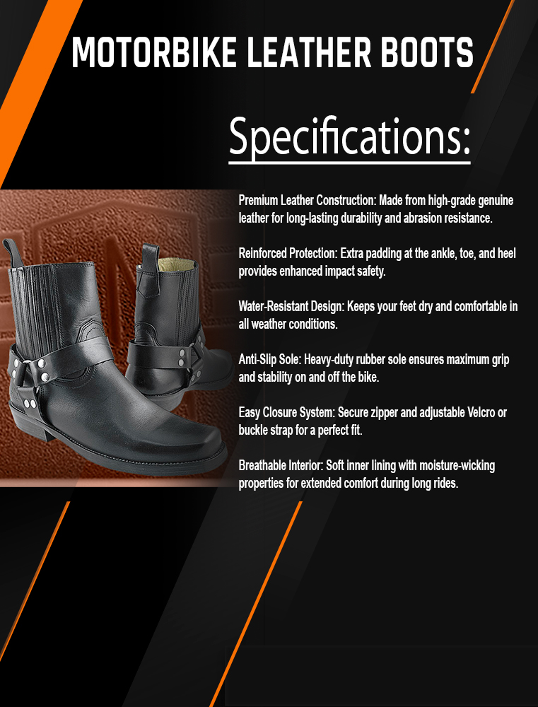 01 Motorbike Leather Boots - Image 1