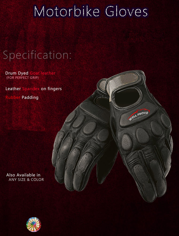 02 Motorbike Leather Gloves - Image 1