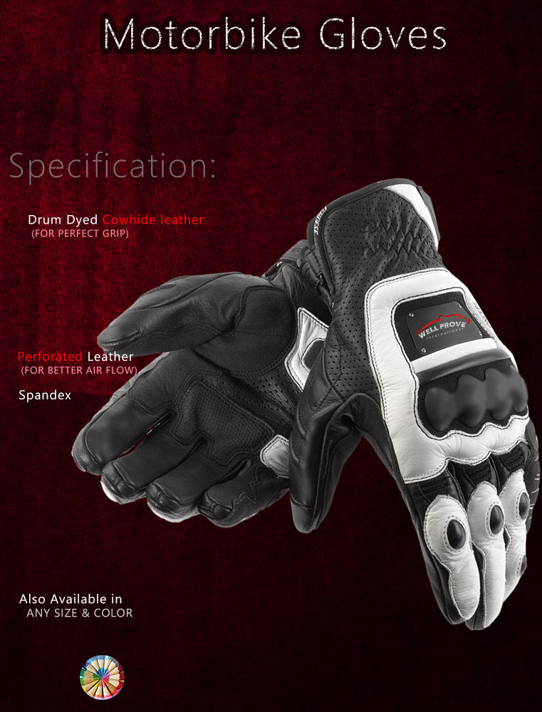05 Motorbike Leather Gloves - Image 1