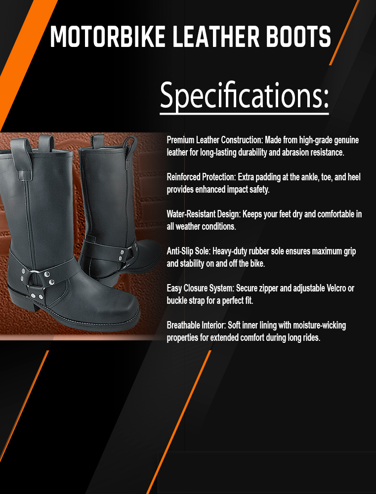 05 Motorbike Leather Boots - Image 1