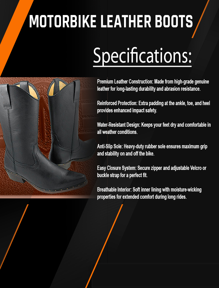 07 Motorbike Leather Boots - Image 1