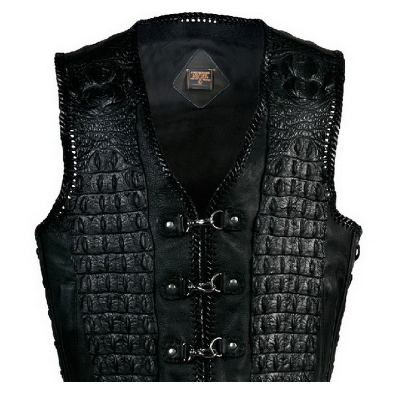 09 Motorbike Leather Vest Men - Image 1
