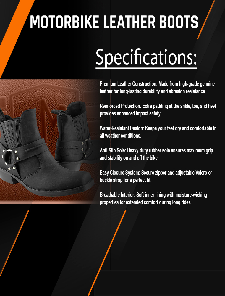 12 Motorbike Leather Boots - Image 1