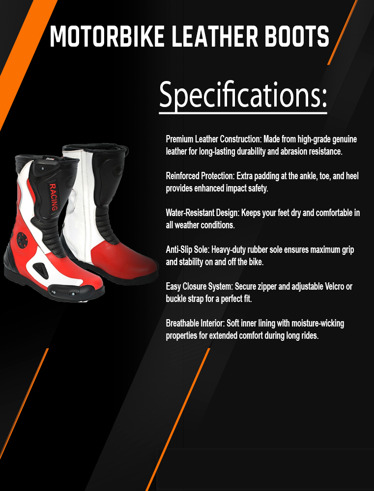 14 Motorbike Leather Boots - Image 1