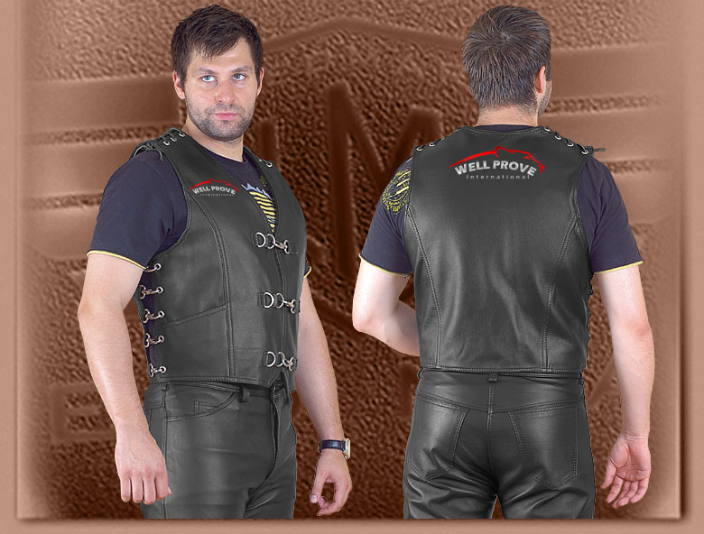 14 Motorbike Leather Vest Men - Image 1