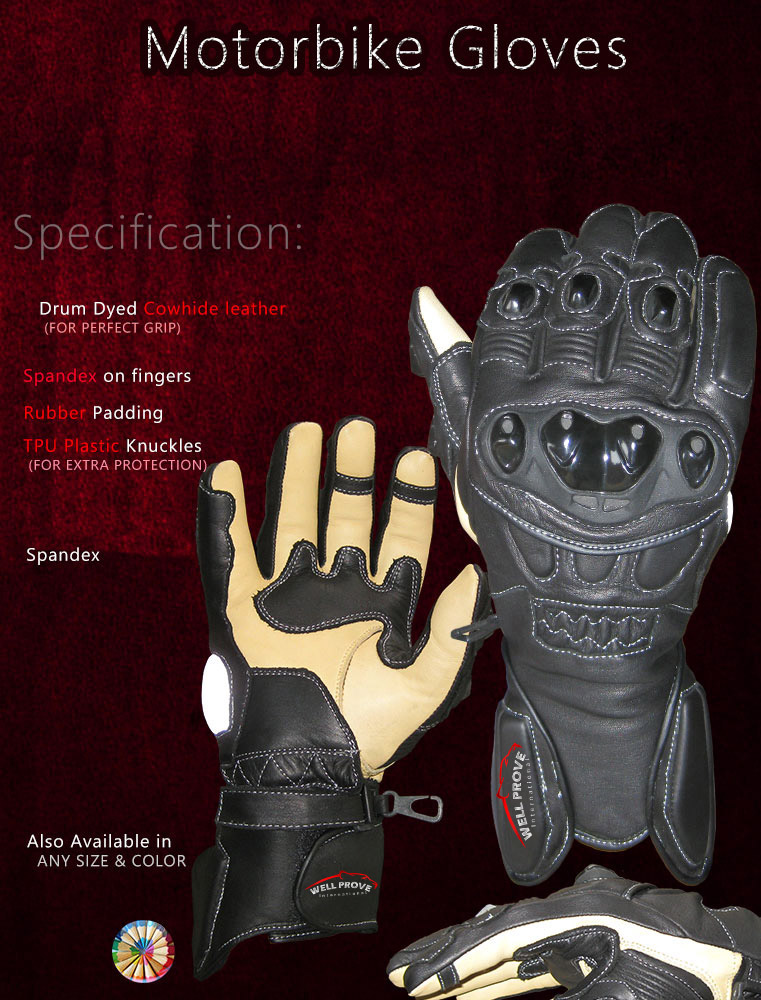 14 Motorbike Leather Gloves - Image 1
