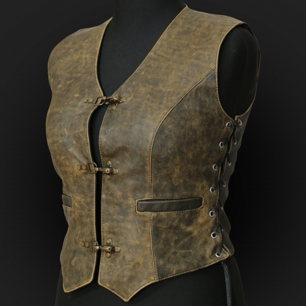 Motorbike-Leather-Vest-Women Motorbike Leather Vest Women - Image 1